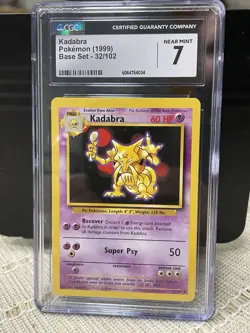 1999 Pokemon KADABRA Base Set 1st Edition #32/102 - CGC 7 Near Mint - Image 3