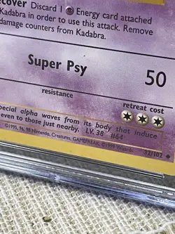 1999 Pokemon KADABRA Base Set 1st Edition #32/102 - CGC 7 Near Mint - Image 5