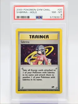 SABRINA 2000 POKEMON GYM CHALLENGE HOLO RARE 20/132 PSA 8 Q0004 - Image 1