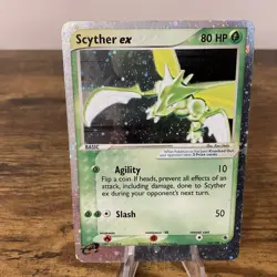 Pokemon 2003 EX Ruby & Sapphire Scyther 102/109 Holo Rare LP - Image 1