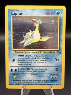 Lapras Fossil 10/62 Holo Unlimited Rare Pokemon TCG - Image 1