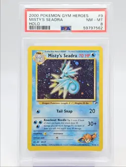 MISTY'S SEADRA 2000 POKEMON GYM HEROES HOLO RARE A 9/132 PSA 8 Q0004 - Image 1