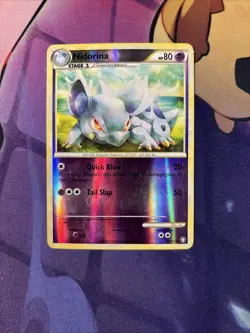 Nidorina 45/102 HGSS Triumphant Uncommon Pokemon Reverse Holo Small Dent - Image 1