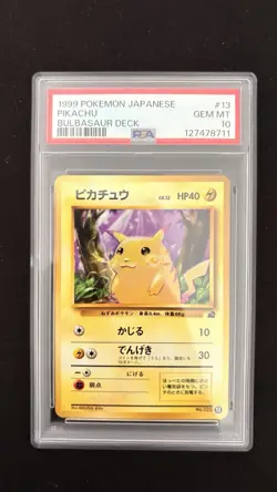 1999 Pokemon Japanese Pikachu #13 Bulbasaur Deck PSA 10 - Image 1