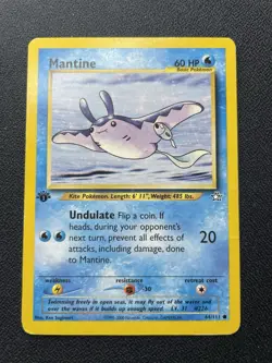 Pokemon Mantine 64/111 Neo Genesis 1st Edition MP / DMG - Image 1
