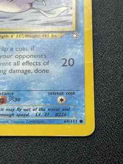 Pokemon Mantine 64/111 Neo Genesis 1st Edition MP / DMG - Image 5