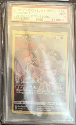 TORKOAL 2019 POKEMON S & M COSMIC ECLIPSE SECRET RARE 237/236 PSA 9 Q0004 - Image 1