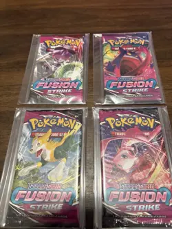 Pokemon TCG Sword & Shield Fusion Strike Booster Packs Lot Sealed Art Set - Image 1