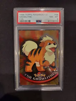PSA 8 Growlithe Foil 1999 Topps Pokemon - Image 1
