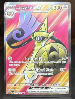 Pokemon TCG Aegislash ex 230/182 SV04: Paradox Rift Ultra Rare (Full Art) Holo - Image 1