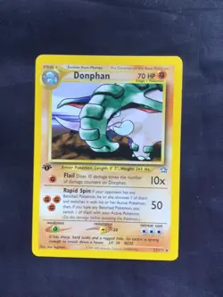 Pokemon Cards: Neo Genesis 1st Edition Rare: Donphan 21/111 - Image 1