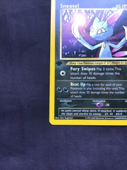 Pokemon Cards: Neo Genesis 1st Edition Rare: Sneasel 25/111 - Image 5