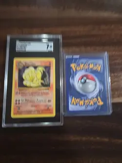1999 Pokemon Base Set Ninetales Shadowless Holo 12/102 SGC 7, Vulpix Dot Error - Image 2