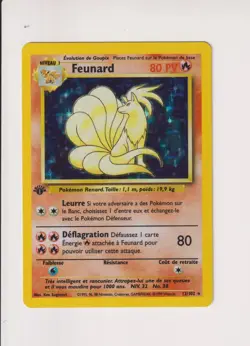 NINETALES (FEUNARD) 1ST EDITION 12/102 POKEMON FRENCH BASE SET 1999 HOLO CARD - Image 1