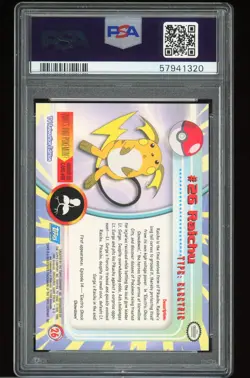 RAICHU Pokemon Topps TV Animation 1999 #26 - 1st Edition Blue Logo - PSA 9 MINT! - Image 2