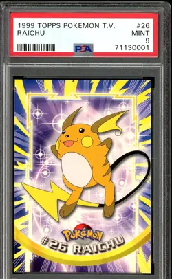 1999 Topps Pokemon - Raichu #26 - Topps T.V. Series - Green Logo - PSA 9 Mint - Image 1