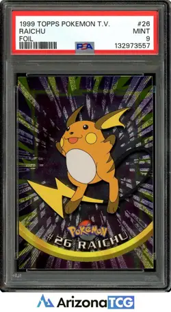 Pokemon 1999 Raichu #26 Foil Topps Pokemon T.V. PSA 9 - Image 1
