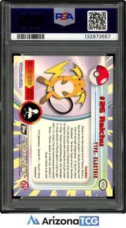 Pokemon 1999 Raichu #26 Foil Topps Pokemon T.V. PSA 9 - Image 2