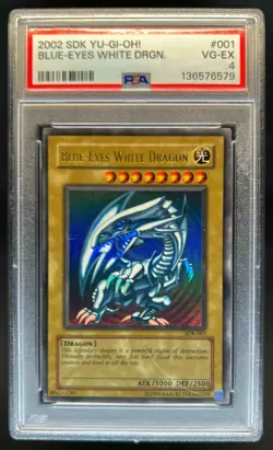 2002 Yu-Gi-Oh! Starter Deck: Kaiba Blue-Eyes White Dragon #SDK-001 PSA 4 - Image 1