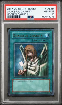 2007 YU-GI-OH! PROMO HOBBY LEAGUE 4 #EN004 GRACEFUL CHARITY PSA 10 - Image 1