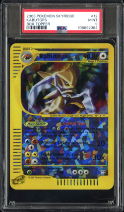 PSA 9 Kabutops Skyridge 2003 - Cystal Box Topper Pokemon Card MINT - Image 1