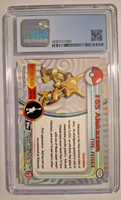 Alakazam #65 Topps Series 1 2nd Print Pokemon 1999 Black Logo CGC 9 MINT POP 18! - Image 2