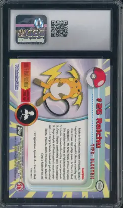 Raichu Pokemon Topps 1999 TCG Series 1 #26 Second Print CGC 10 GEM MINT - Image 2