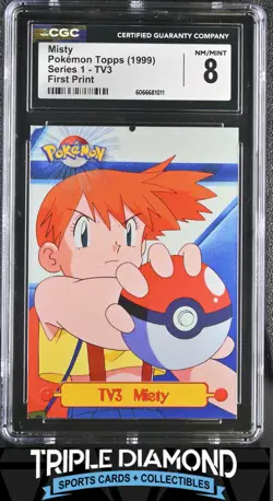 1999 Pokemon Topps Series 1 TV3 Misty First Print CGC 8 NM-Mint L899 - Image 1