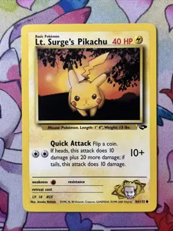 Pokemon Gym Challenge "Lt. Surge's Pikachu" 84/132 / Common / NM - Image 1
