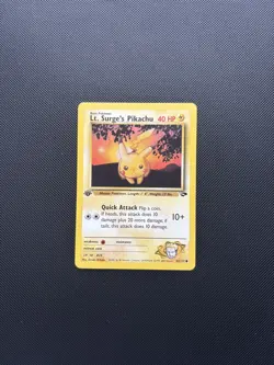 Pokemon Card 1st Edition Gym Challenge Lt. Surge's Pikachu 84/132 WOTC - Image 2