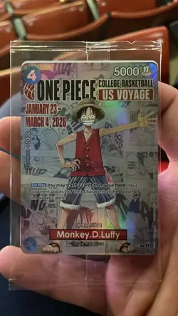 One Piece College Basketball US Voyage Promo Card Monkey D. Luffy 2026 (SEALED) - Image 1