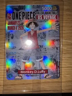 Bandai One Piece College Basketball US Voyage Monkey D. Luffy Promo Card P-055 - Image 1