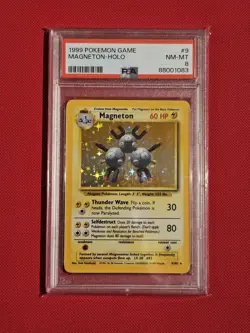 Magneton Holo Rare Pokemon Card 9/102 Base Set, Vintage 1999 WOTC TCG PSA 8 - Image 1