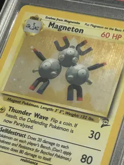Pokemon Card Magneton 9/130 Base Set 2 Holo PSA 8 NM-MT Graded - Image 3