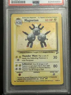 Pokemon Card Magneton 9/130 Base Set 2 Holo PSA 8 NM-MT Graded - Image 5