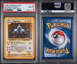 PSA 8 Magneton 9/102 Base Set Holo Pokemon Card 1999-2000 4th Print - Image 3