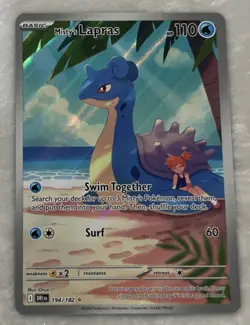 Pokemon TCG Misty's Lapras Destined Rivals 194/182 Illustration Rare Card - Image 1