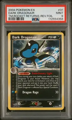 PSA 9 Dark Dragonair 31/109 Reverse Holo EX Team Rocket Returns Stamped Pokemon - Image 1