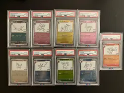 PSA 10 Yu Nagaba Eevee’s Promo Complete Set Of 9 Pokemon Card Japanese - Image 1