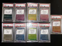 PSA 10 Yu Nagaba Eevee’s Promo Complete Set Of 9 Pokemon Card Japanese - Image 2