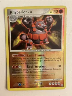 Pokemon TCG Rhyperior Holo Card 12/130 Diamond & Pearl - Image 1