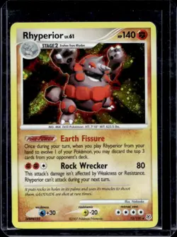 2007 Pokemon Diamond & Pearl Rhyperior Holo #12/130 - Image 1