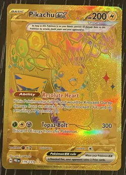 Pokemon Pikachu ex Sv: Prismatic Evolutions 179/131 Hyper Rare Holo Card - Image 1
