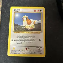 PIDGEY 57/102 Pokemon Base Set Card Unlimited 1999 D8 - Image 1