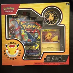 Pokemon 2026 Pokemon Day Box Pikachu Promo Card Booster Packs Exclusive Stamped - Image 1