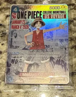 One Piece NCAA Basketball St John’s Promo Card - In Hand - Image 1