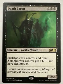 MTG Death Baron #90 M19 Core Set Regular Rare Magic Card TCG CCG NM - Image 1
