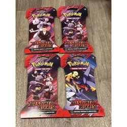 (4) Pokemon Destined Rivals Sleeved Booster Card Pack *Sealed* - Image 1