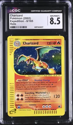 CGC 8.5 Charizard 6/165 Holo Expedition Pokemon Card - Image 1