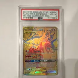 Pokemon Card Reshiram & Charizard GX SM247 Black Star Promo Holo PSA 8 - Image 1